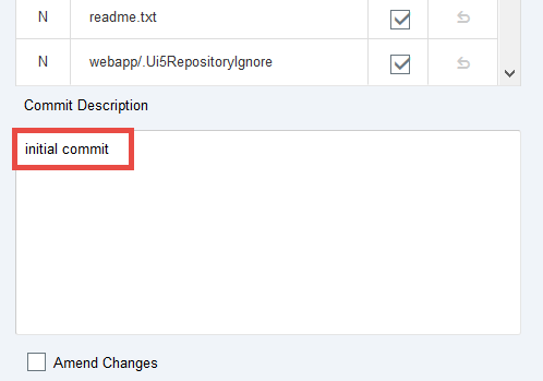commit description