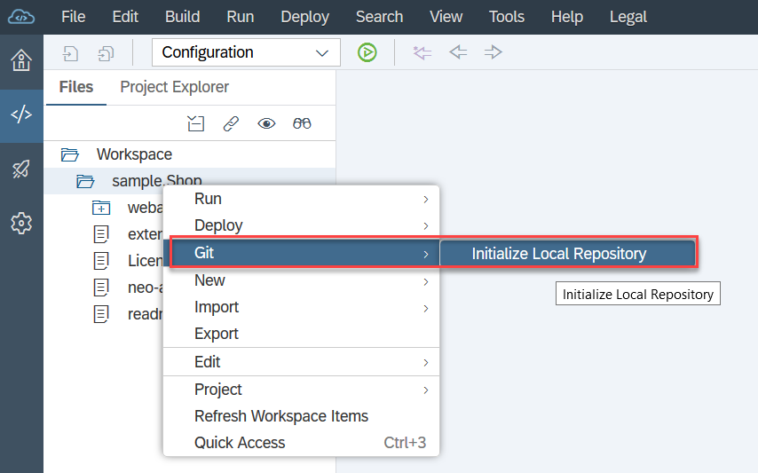Initialize local git