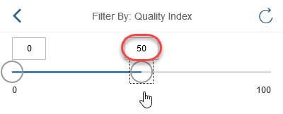 Adjust quality index slider