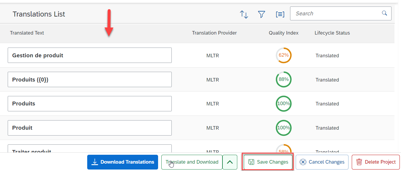 Save translation project