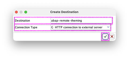 3.3: SM59 - create destination dialog