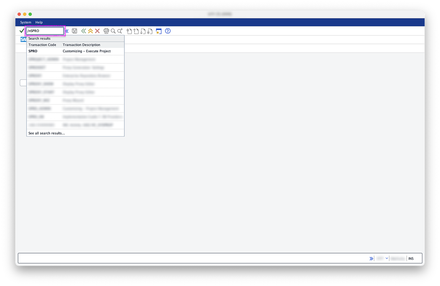 4.1: SAPGUI - easy access with SPRO