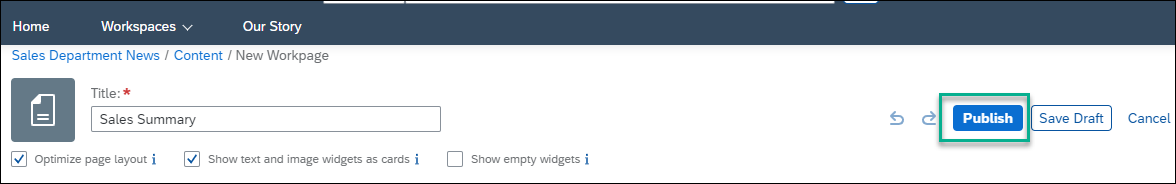 Publish workpage