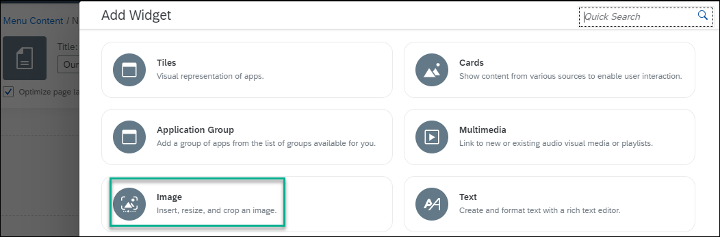 Select image widget