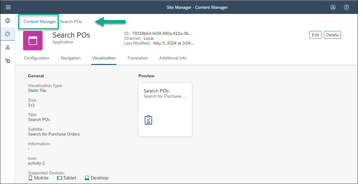 Back to Content Manager