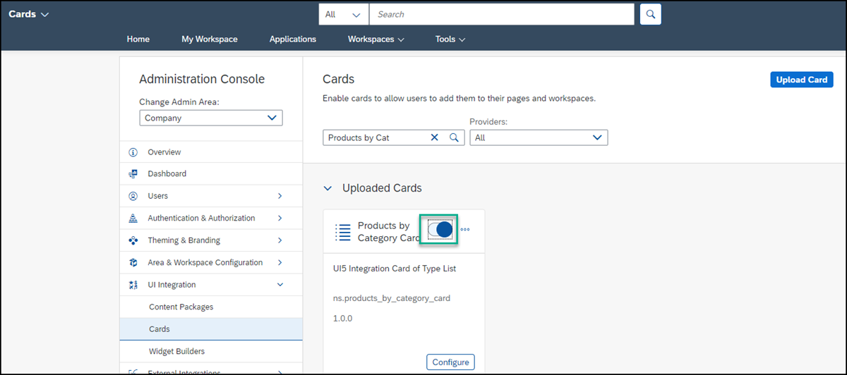 Enable card