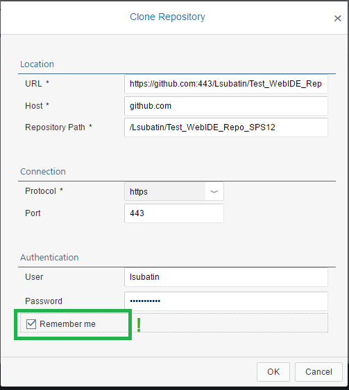Repository Cloning parameters