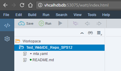 Git is cloned into SAP HANA Web IDE