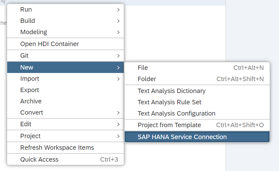 Add external SAP HANA service
