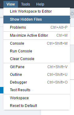 Show hidden files
