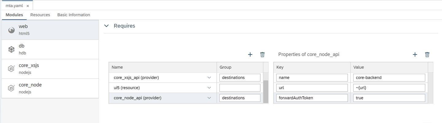 Add dependency in mta.yaml