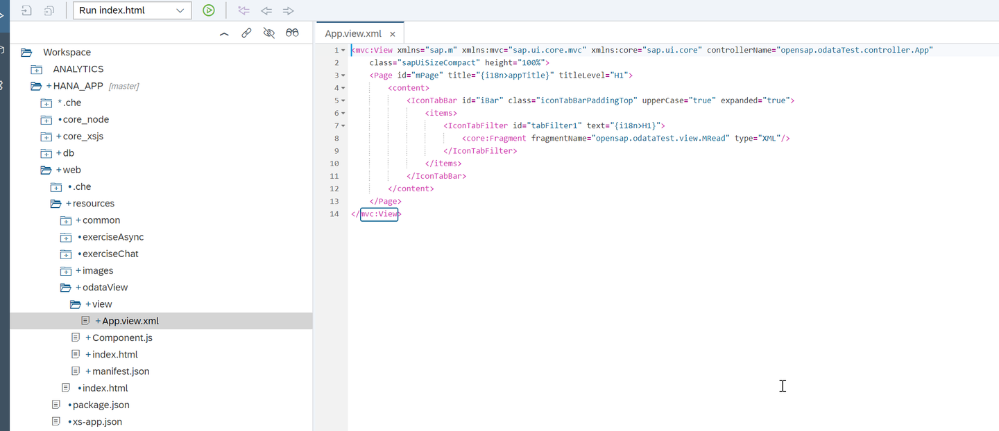 create XML view