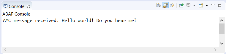 The forwarded MQTT message was received via the AMC