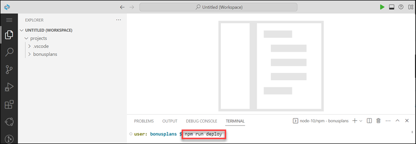 Enter deploy command in cli