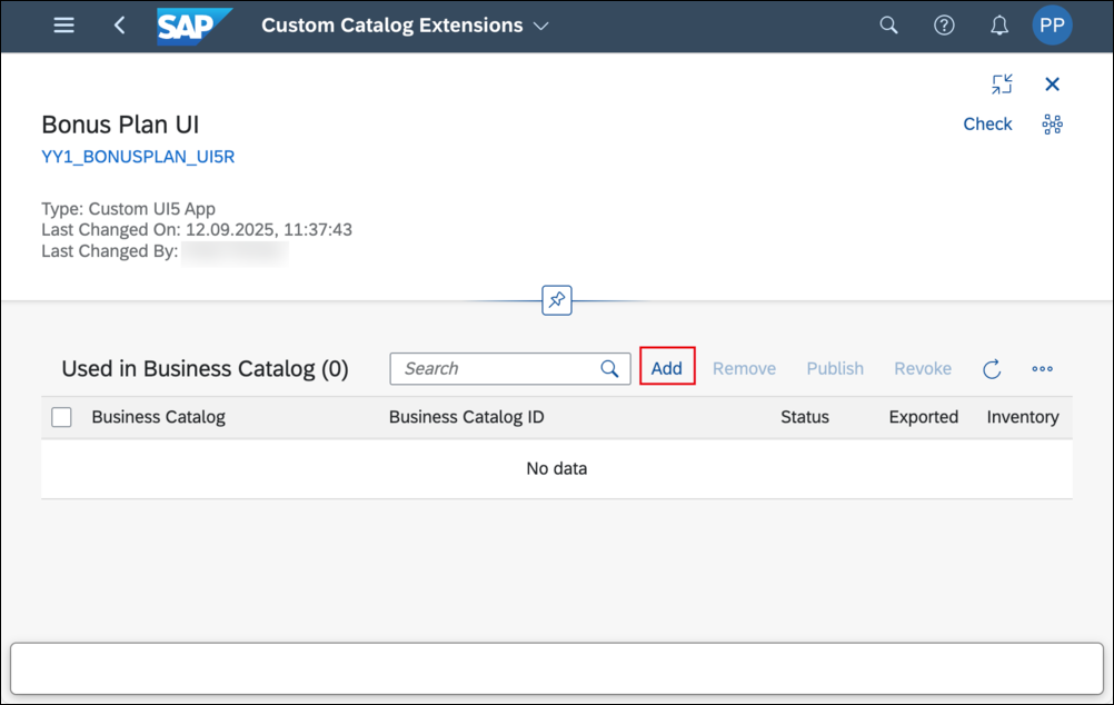 Add new Custom Catalog Extension