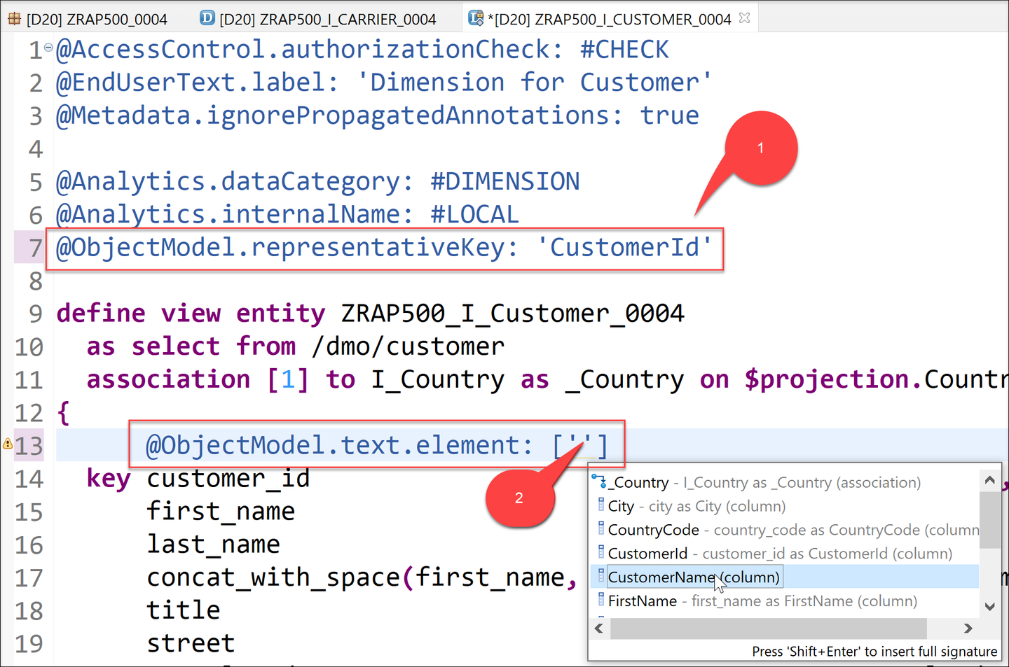 Add text Element