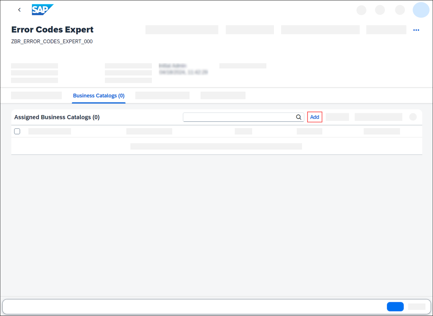 Add Business Catalog