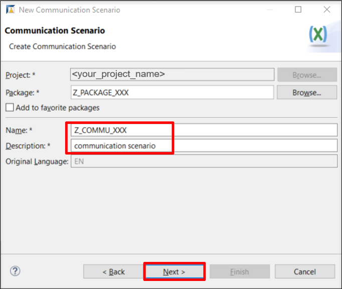 Create Communication Scenario
