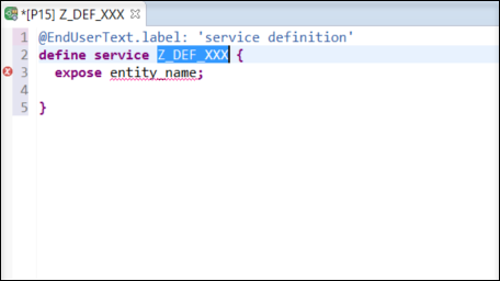 Created Service Definition