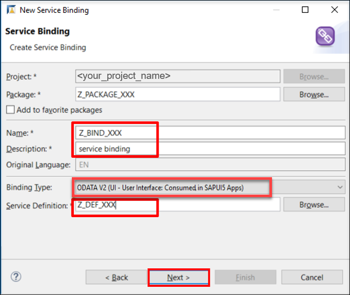 Create Service Binding