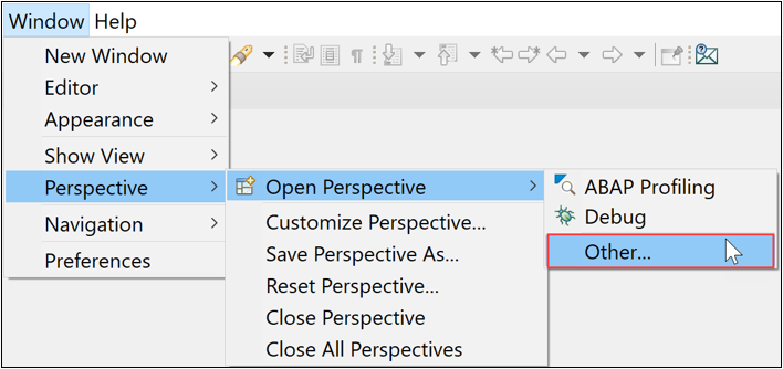 ABAP menu
