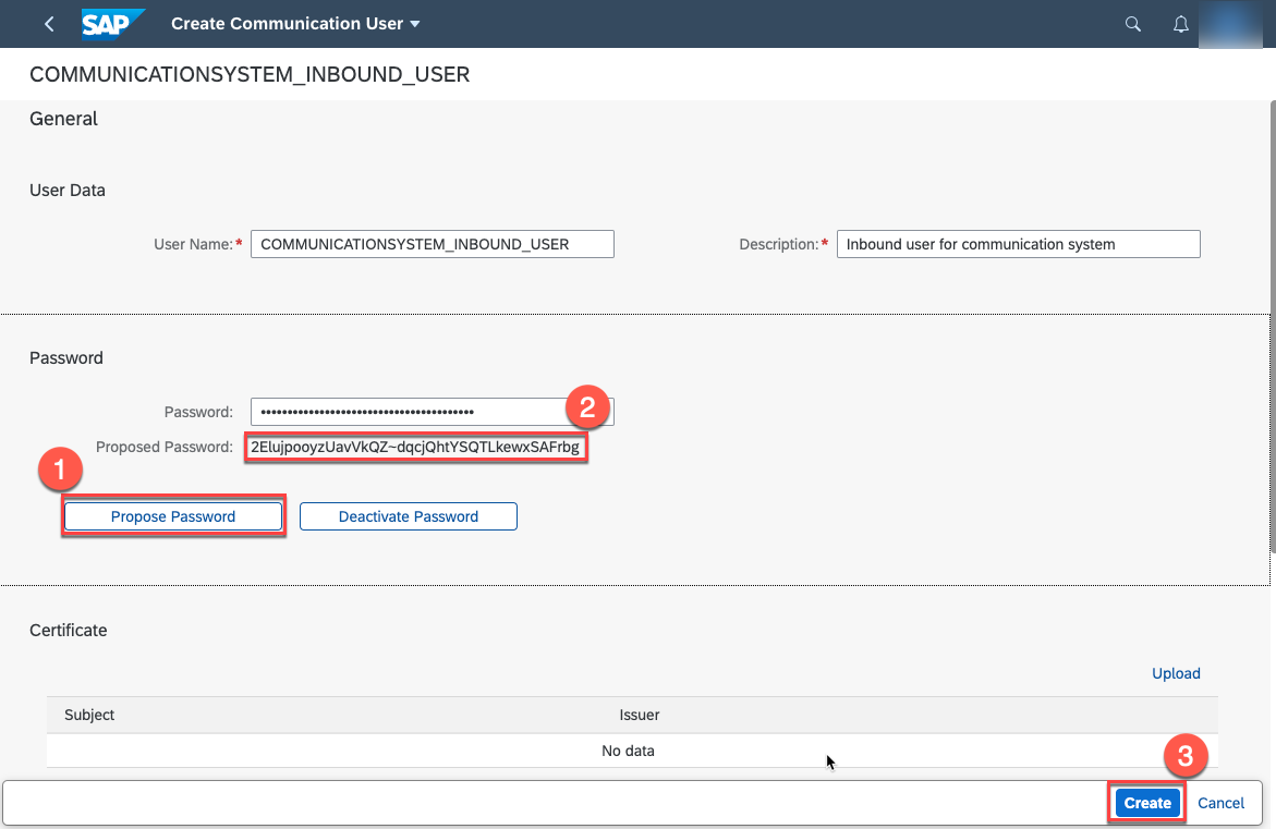 Inbound User settings