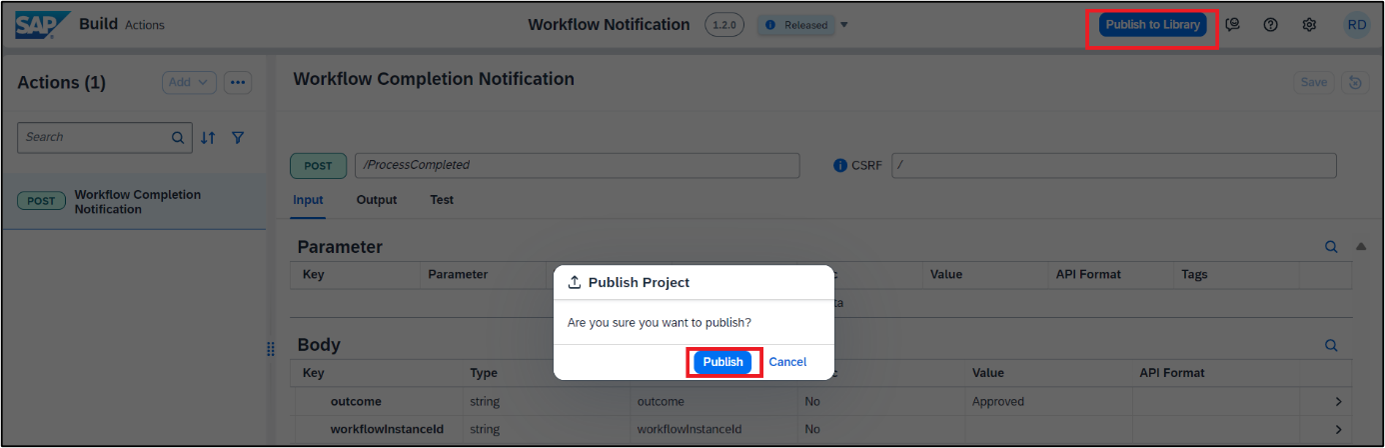 PublishActionProject