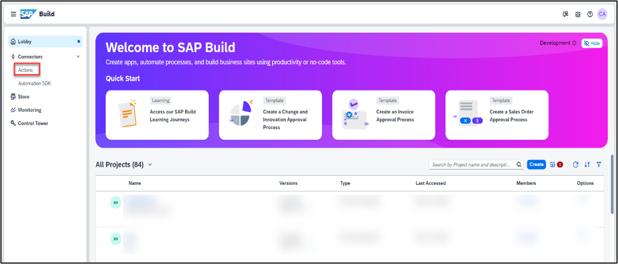 SAP Build Lobby