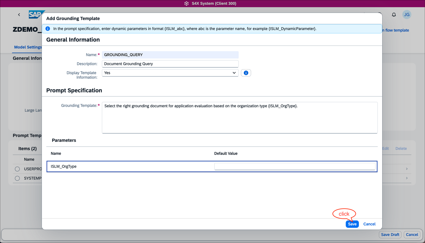 Configure the grounding query template
