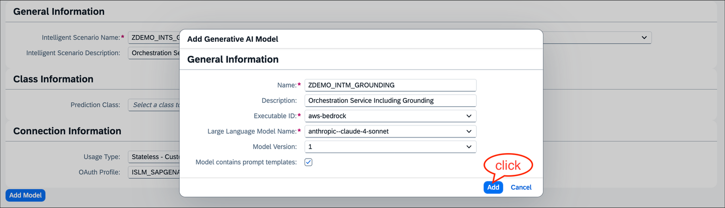 Configure the intelligent scenario model