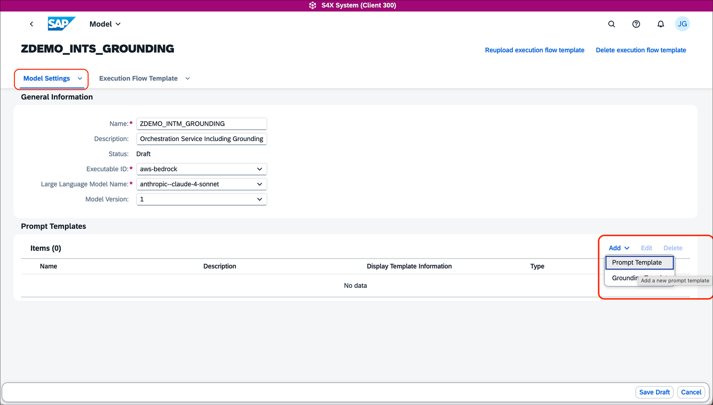 Add prompt template
