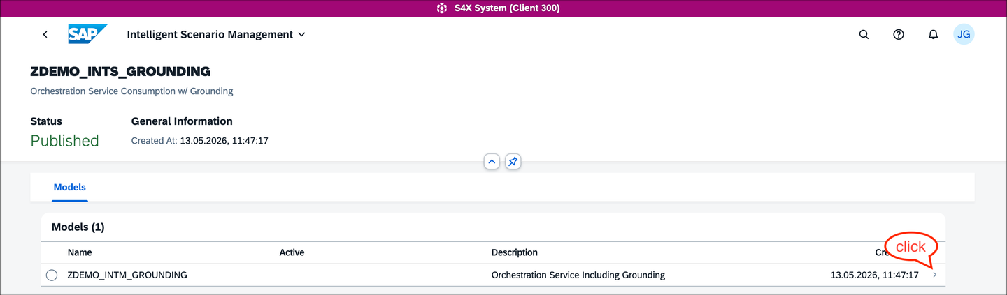 Select the demo scenario model