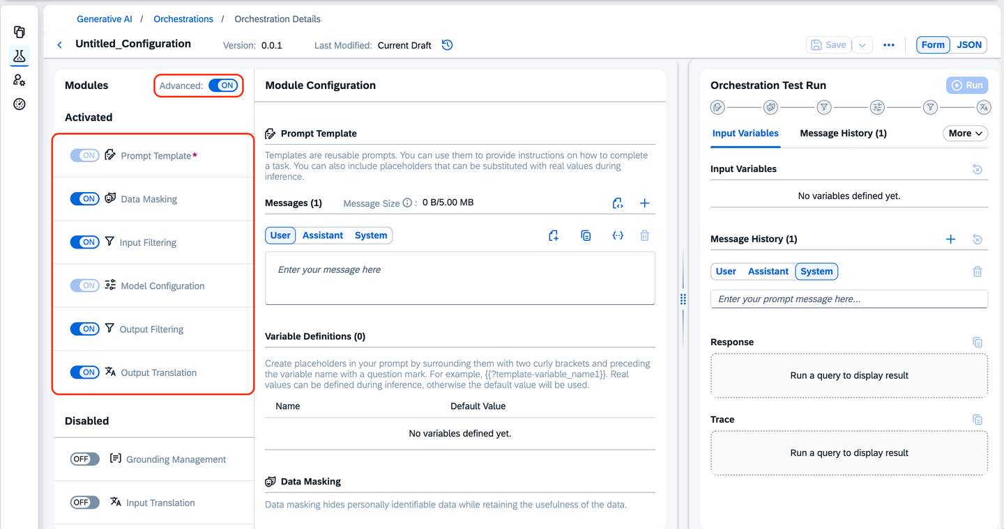 Toggle orchestration modules