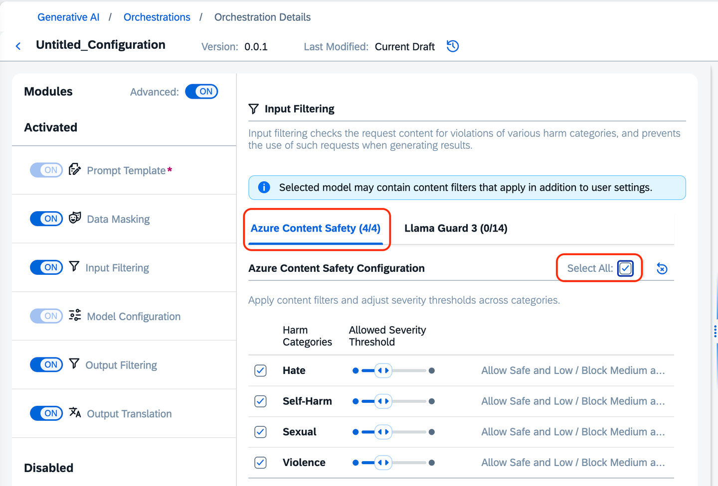 Input filtering module configuration (part 1)