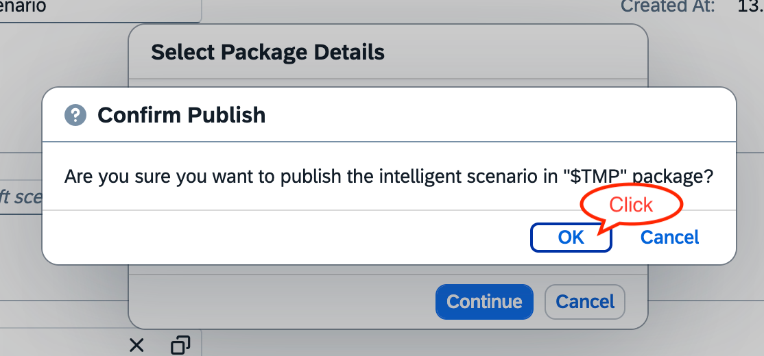 Final confirmation for publishing the Intelligent Scenario