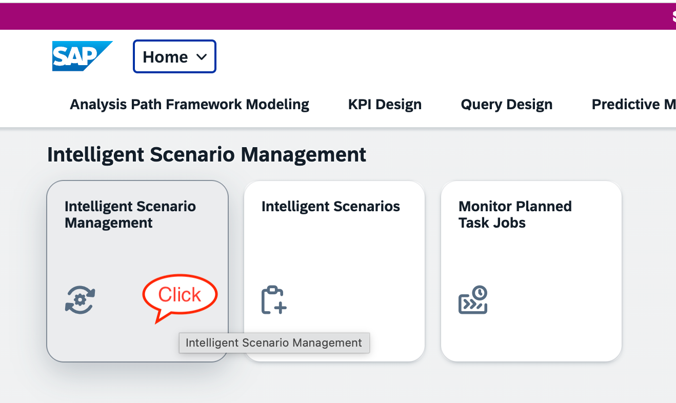 Open the Intelligent Scenario Management Fiori App