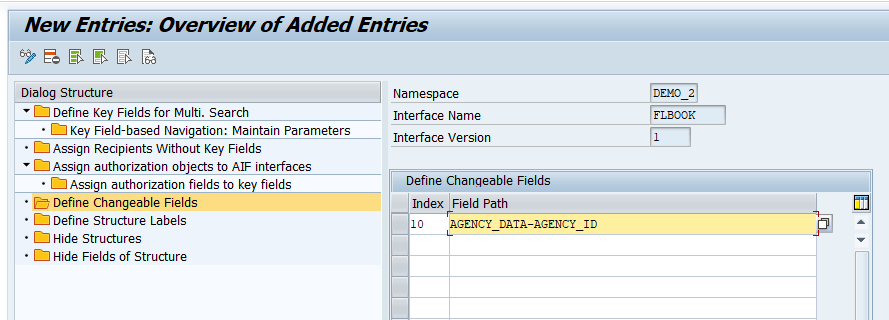 Define Changeable Fields