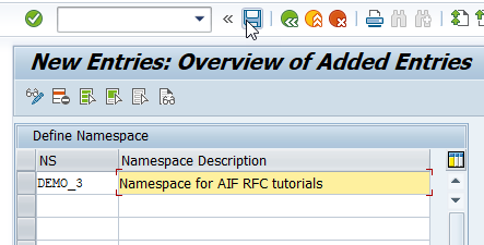 Create namespace