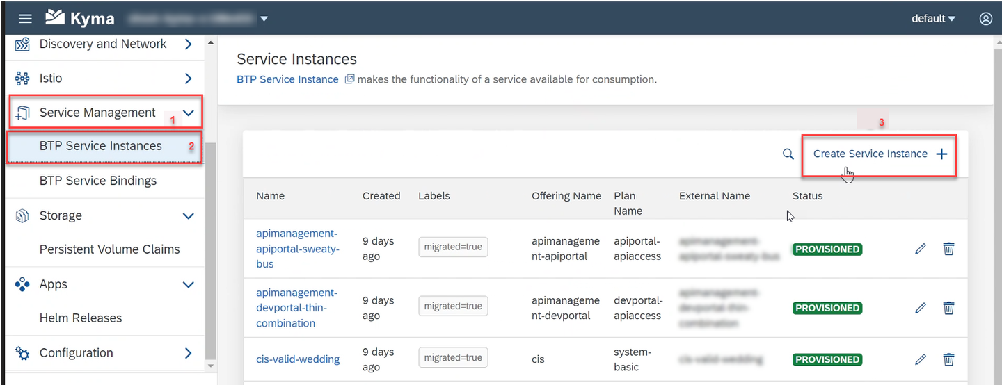 Create Service Instance