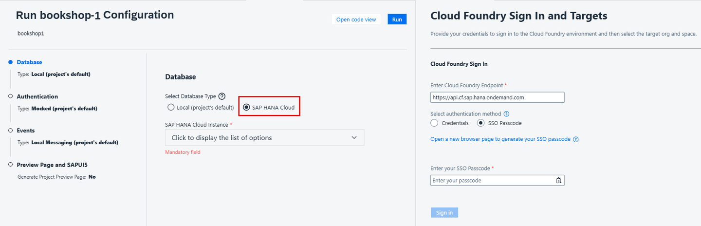 Open Run Configurations view