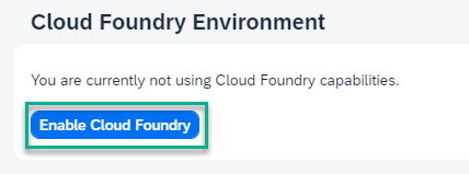 Enable Cloud Foundry
