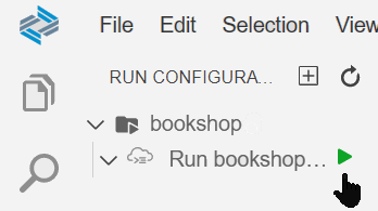 Next to the run configuration at the right side, click the run module button.