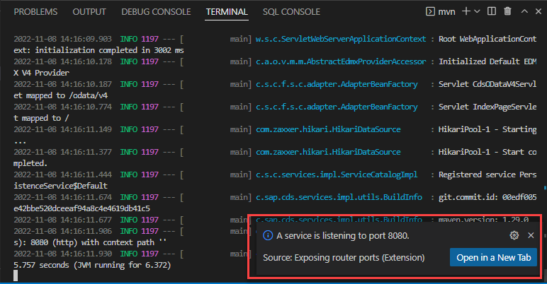 expose and open notification appearing