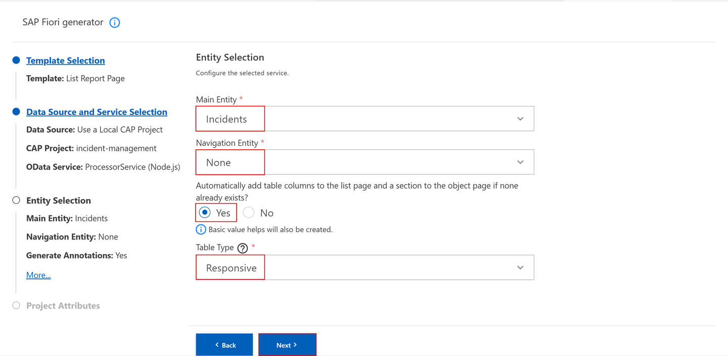 Entity selection