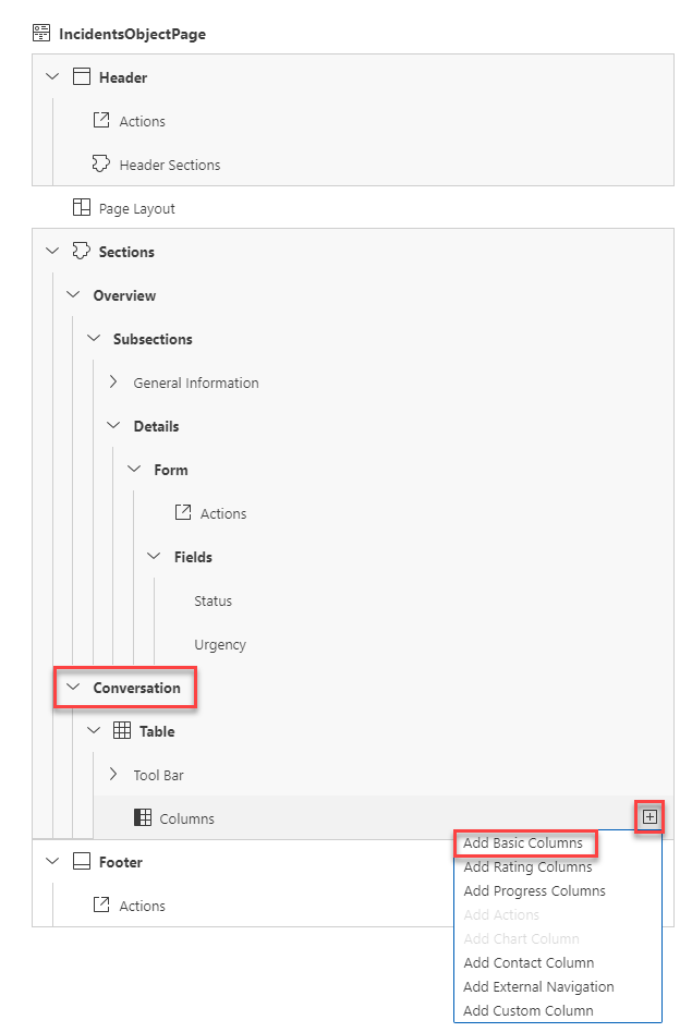 Add Conversation columns