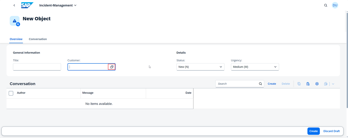 Value help for Customer field