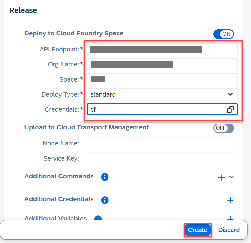 Configure release