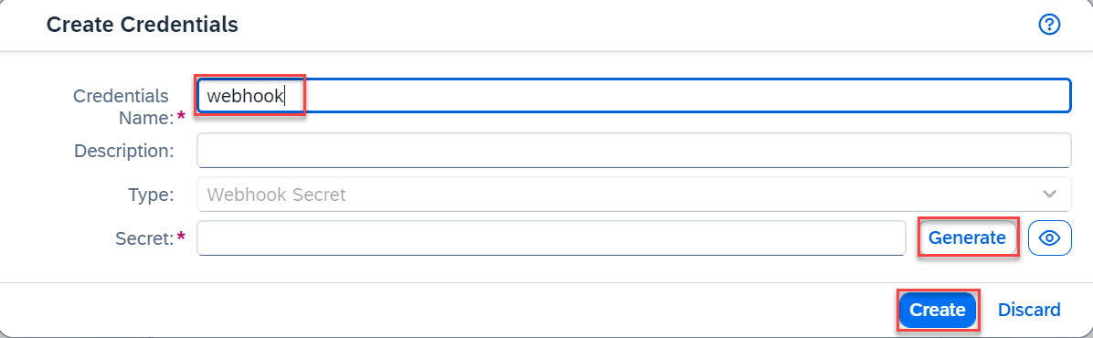 Create webhook