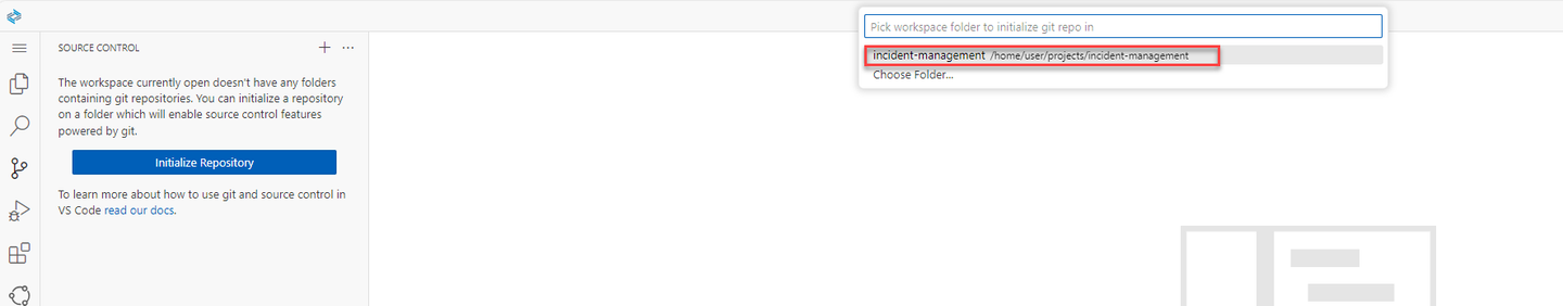 Pick workspace folder