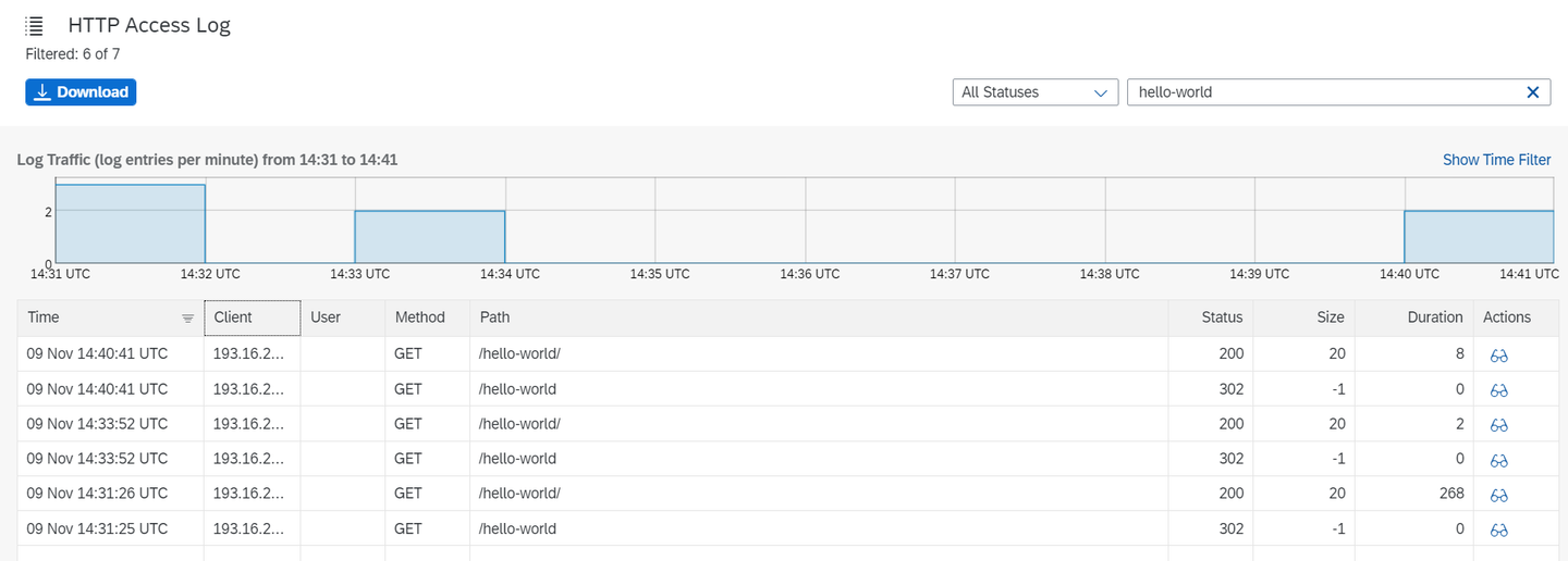 HTTP access logs